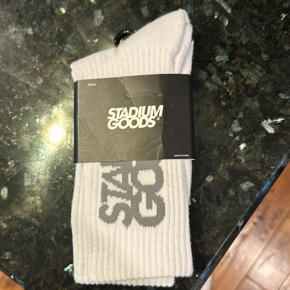 Stadium goods white socks. Size small. NWT